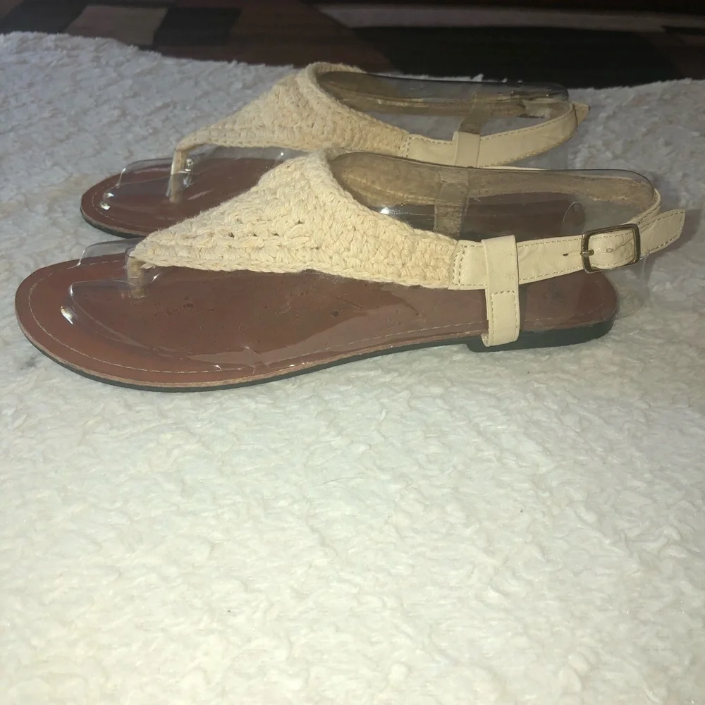 La Hearts crochet t-strap sandals